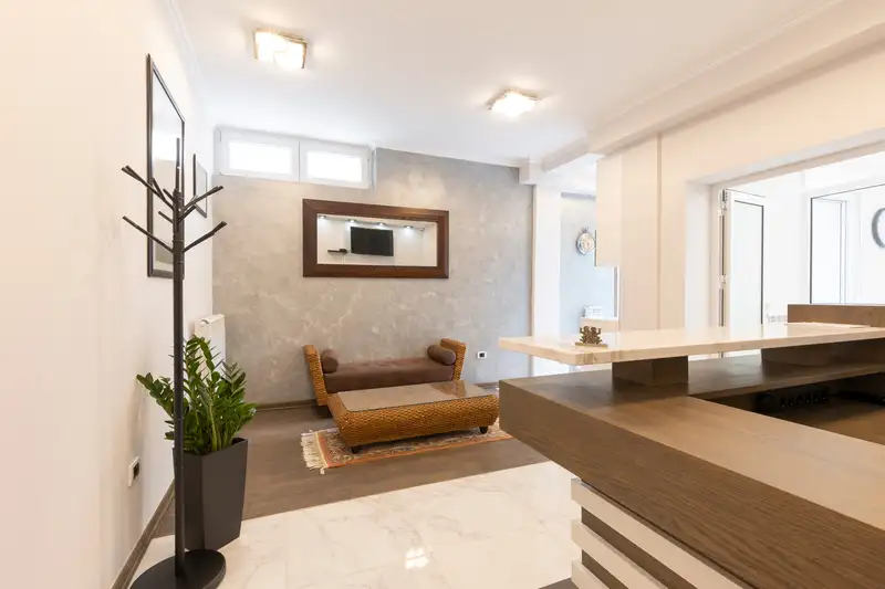 A photo of a clinic waiting room