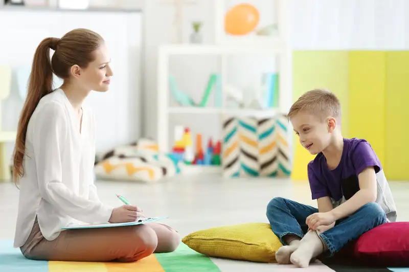 A counsellor working with a child